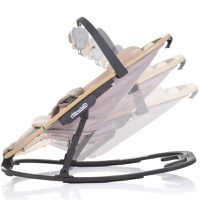 Scaunel balansoar Chipolino Senso Biscotta Wood cu spatar reglabil, bara de jucarii, suport pentru cap, centuri de siguranta, pliere compacta - 2