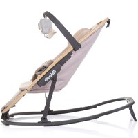 Scaunel balansoar Chipolino Senso Biscotta Wood cu spatar reglabil, bara de jucarii, suport pentru cap, centuri de siguranta, pliere compacta - 3