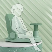 Scaunel de baie pentru copii Little Mom Car Blue cu design pliabil, ergonomic, volan de sustinere, spatar ajustabil in 3 unghiuri diferite, fixare cu ventuze, dimensiune 38 x 28.5 x 30.8 cm - 5