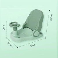 Scaunel de baie pentru copii Little Mom Car Blue cu design pliabil, ergonomic, volan de sustinere, spatar ajustabil in 3 unghiuri diferite, fixare cu ventuze, dimensiune 38 x 28.5 x 30.8 cm - 9