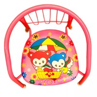 Scaunel pentru copii NiceKids cu cadru metalic, sezut moale, spatar ergonomic si picioare stabile cu protectie antiderapanta, inaltime 36 cm, Pink Bears - 2
