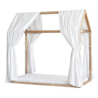 Set 2 baldachine muselina pentru pat tip casuta, Little Amy, Alb, 2x385 cm pentru pat 140x200 cm - 4