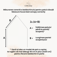 Set 2 baldachine muselina pentru pat tip casuta, Little Amy, Gold Princess, 2x315 cm pentru pat 90x200 cm - 2