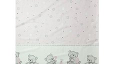 Set 2 cearceafuri din bumbac pentru saltea 120x60 cm Beberoyal BearsToys Roz