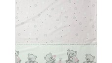 Set 2 cearceafuri din bumbac pentru saltea 120x60 cm Beberoyal BearsToys Roz