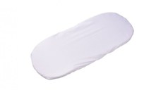 Set 2 cearsafuri cosulet si landou 72x30 cm din bumbac alb bleu + protectie impermeabila