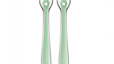 Set 2 lingurite din silicon pentru copii KikkaBoo Mint in cutiuta depozitare,Recomandata de la 4 luni,Fara BPA,Textura extrem de moale