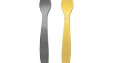 Set 2 lingurite Lorelli Galben Gri flexibile cu maner lung si margine rotunjita