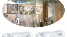 Set 2 opritoare usa dulap, din plastic, transparent