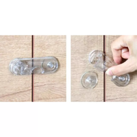 Set 2 opritoare usa dulap, din plastic, transparent - 2