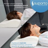 Set 2 perne cu suport cervical din spuma cu memorie pentru copii 12-16 ani Suporto - 4