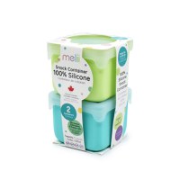 Set 2 recipiente Melii blue lime din silicon - 5