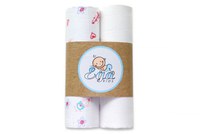 Set 2 scutece pentru bebelusi EgaKids, reutilizabile, cu fibra de bambus, dimensiune 70 x 80 cm, model Flowers - 1