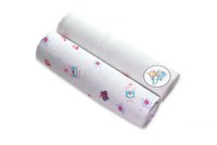 Set 2 scutece pentru bebelusi EgaKids, reutilizabile, cu fibra de bambus, dimensiune 70 x 80 cm, model Flowers - 2