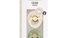 Set 2 suzete BIBS Colour Latex cu tetina anatomica 6 luni + IvorySage