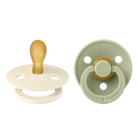 Set 2 suzete Bibs Colour Latex tetina simetrica 0 luni + IvorySage - 4
