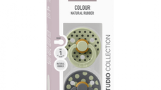 Set 2 suzete Bibs Colour Studio Collection Polka Dots tetina rotunda 0 luni+ SageIron