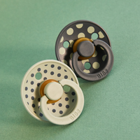 Set 2 suzete Bibs Colour Studio Collection Polka Dots tetina rotunda 0 luni+ SageIron - 4