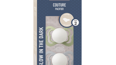 Set 2 suzete Bibs fosforencente Couture Glow Silicon tetina anatomica 6 luni + SageCloud