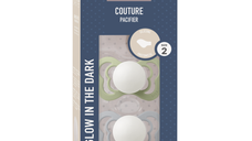 Set 2 suzete Bibs fosforencente Couture Glow Silicon tetina anatomica 6 luni + SageCloud