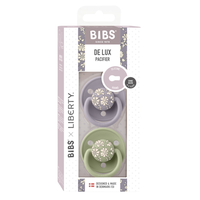 Set 2 suzete Bibs x Liberty de lux Capel Silicon tetina rotunda marime universala Fossil GreySage - 1