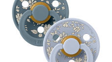 Set 2 suzete Colour Capel Latex tetina rotunda 0 luni+ Dusty BluePetrol