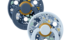 Set 2 suzete Colour Chamomile Lawn Latex tetina rotunda 0 luni+ Baby BlueSteel Blue