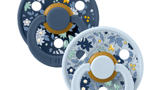 Set 2 suzete Colour Chamomile Lawn Latex tetina rotunda 0 luni+ Baby BlueSteel Blue