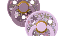 Set 2 suzete Colour Chamomile Lawn Latex tetina rotunda 6 luni+ MauveViolet Sky