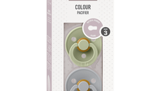 Set 2 suzete Colour Latex tetina rotunda 18 luni + SageCloud BIBS