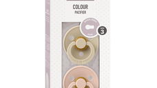 Set 2 suzete Colour Latex tetina rotunda 18 luni + VanillaBlush BIBS