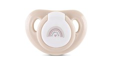 Set 2 suzete din silicon moale Mellow Rose cu capac 0 luni+