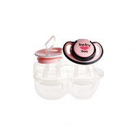 Set 2 suzete ortodontice din silicon si cutie sterilizare Minut Baby 6+ roz - 4