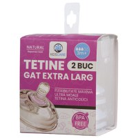 Set 2 tetine din silicon fara BPA KidsCare 3 luni+ - 2