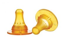 Set 2 tetine latex rotunde Minut Baby pentru 6+ debit mare