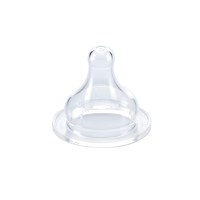 Set 2 tetine silicon pentru biberon cu gat larg debit variabil - 1