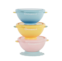 Set 3 boluri colorate pentru mancare cu suport inclus - 8