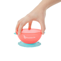 Set 3 boluri colorate pentru mancare cu suport inclus - 3