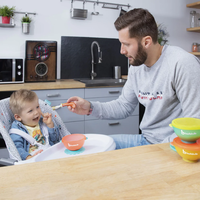 Set 3 boluri colorate pentru mancare cu suport inclus - 4