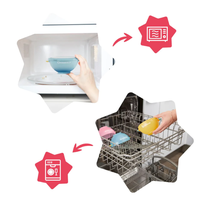 Set 3 boluri colorate pentru mancare cu suport inclus - 6