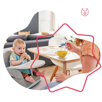 Set 3 boluri colorate pentru mancare cu suport inclus - 7