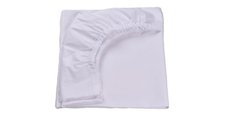 Set 3 cearsafuri bleu alb si model rachete si planete + protectie impermeabila patut 90x4050 cm