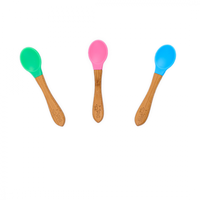 Set 3 lingurite din bambus cu varf de silicon - 1