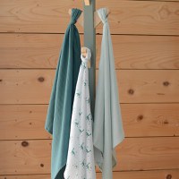 Set 3 museline Beaba bumbac organic 70x70 cm jurassic green - 1