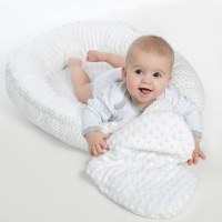 Set 3 piese New Baby Luxury Baby Nest cu paturica si pernuta in forma de inima Minky Heart White - 7