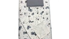 Set 3 piese paturica cu cearsaf si pernuta 120x60 cm Litere nazdravane
