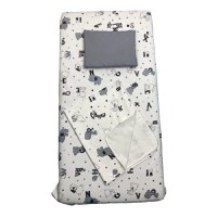 Set 3 piese paturica cu cearsaf si pernuta 120x60 cm Litere nazdravane - 1