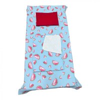 Set 3 piese paturica cu cearsaf si pernuta 120x60 cm Pepene rosu pe bleu - 1