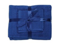 Set 3 prosoape din bumbac albastru Somnart pentru fata, corp si maini - 1