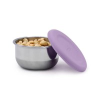 Set 3 recipiente mini Melii roz mov gri din inox cu capac silicon - 1